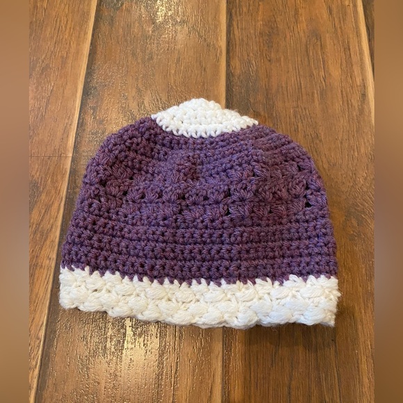 Accessories - Purple and White Crochet Beanie